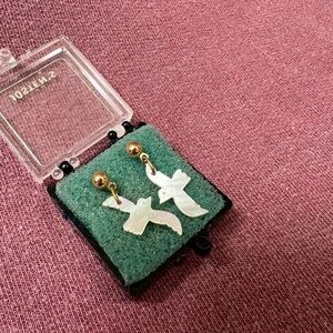 Vintage Mother of Pearl Albatross Earrings